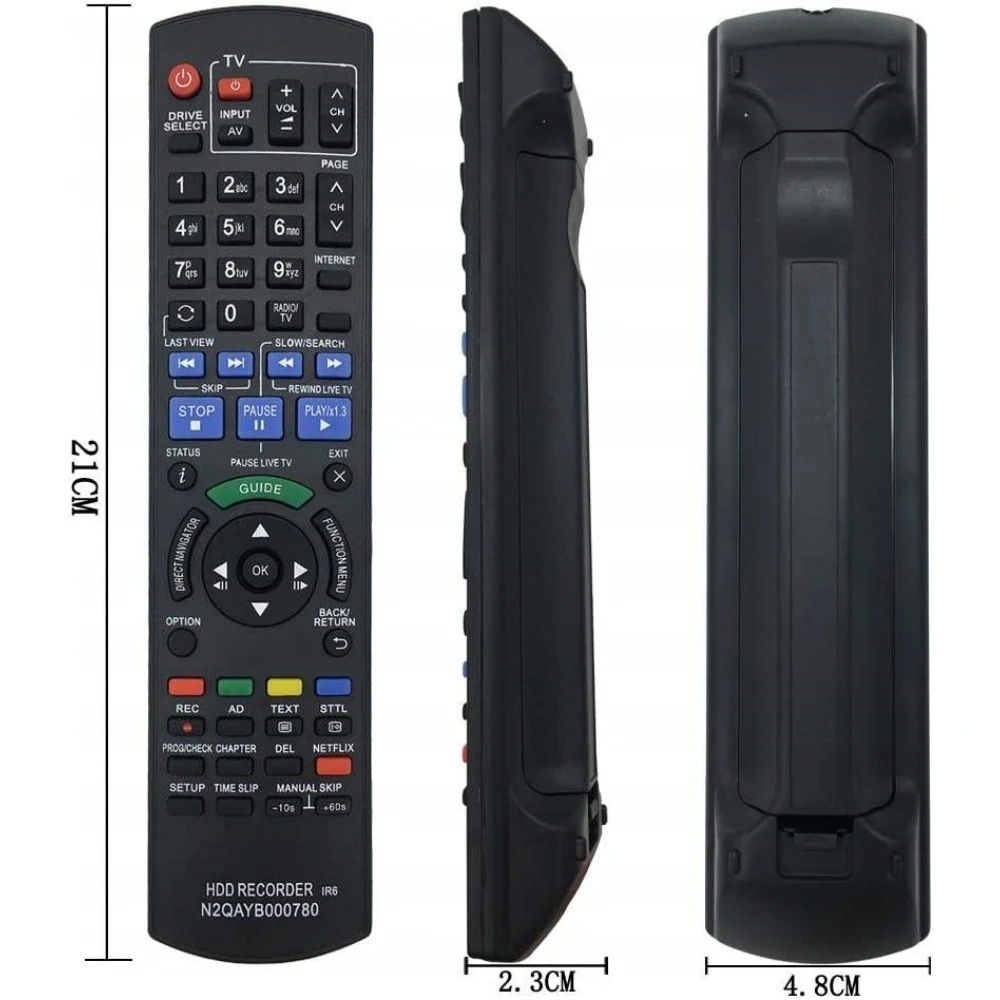 N2QAYB000780 Replacement Remote Control for Panasonic HDD Recorder TV DVD Recorder DMR-HW120 DMR-HWT130 DMRHWT230EB DMR-HW120EB