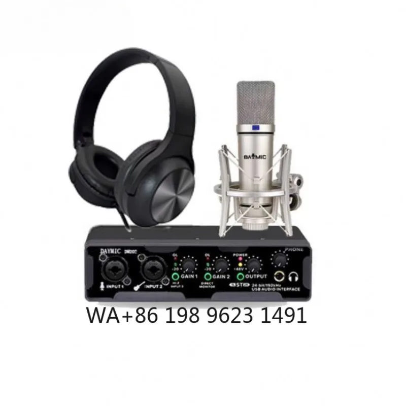 Professional Recording Equipment Kit Studio Speaker Microphone Headset Sound Card for Home Singing Broadcasting Music