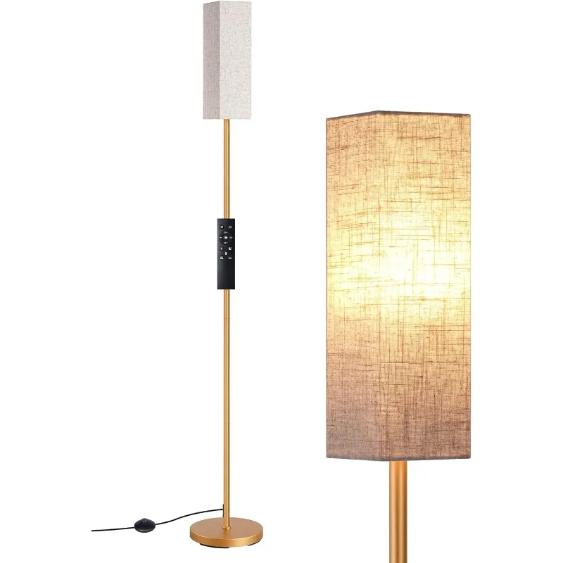 

Modern Corner Floor Lamp with Remote, Stepless Dimmable Minimalist Reading Lamp, 65" Tall Pole Lamp for Living Room