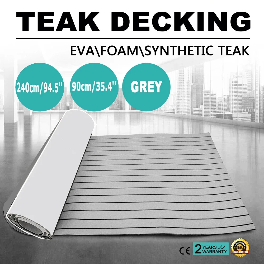 240x90CM EVA Foam Deck Fitting for Boats Yacht Marine Flooring Non-Slip Carpet with Adhesive Backing Synthetic Teak Flooring Mat