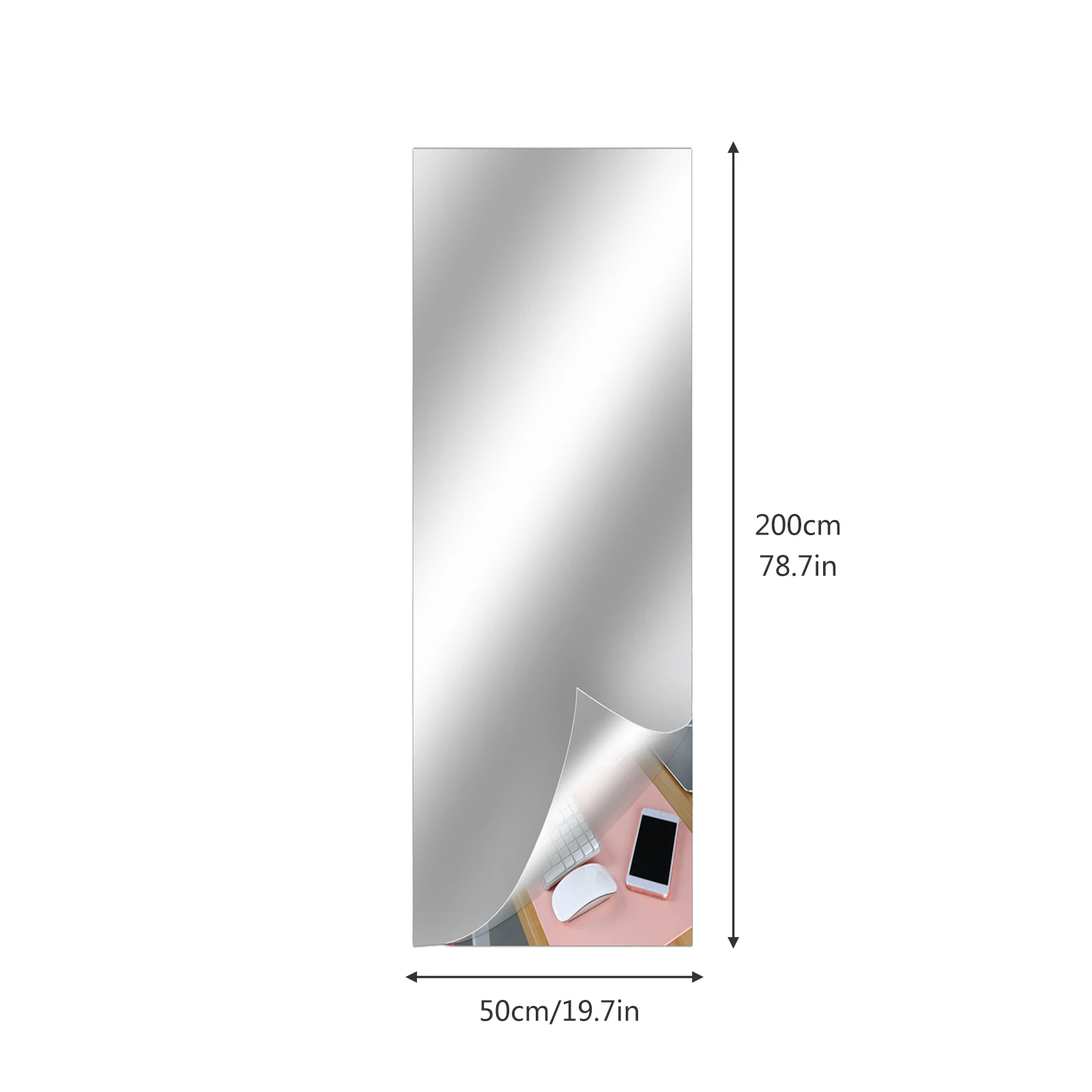 ZK40 Mirror Wall Stickers Modern DIY Art Home Decoration Square Stickers Living Room Bedroom(Thickness 0.2mm, Size 50cm * 200cm)