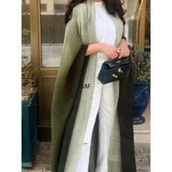 Miyake Women's Cardigan Wool Sweater Elegant Loose Plus Size Gradient Pleated Fold Collar Bat Windproof Strap Lace 55 Inches