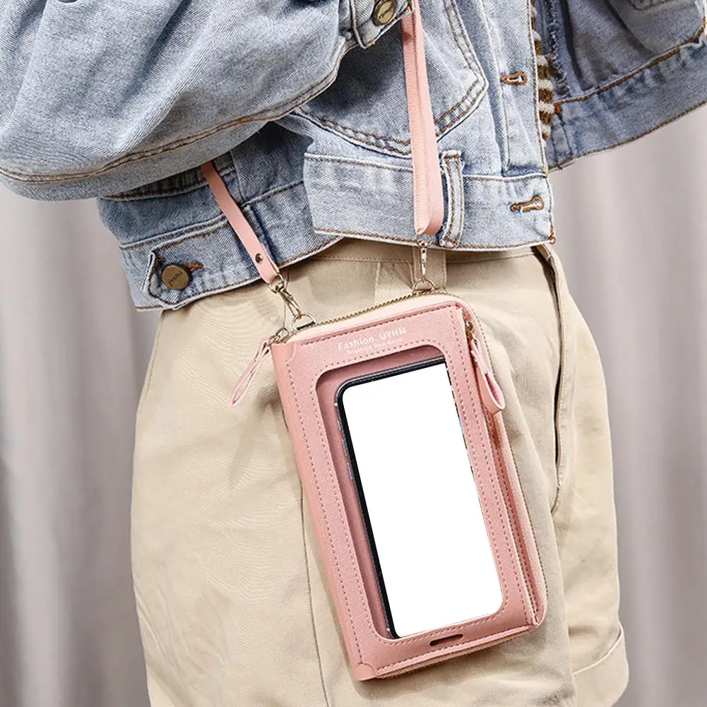 Women Bags Soft Leather Wallets Touch Screen Cell Phone Purse Crossbody Shoulder Strap Handbag for Female Cheap Women's Bags view 3