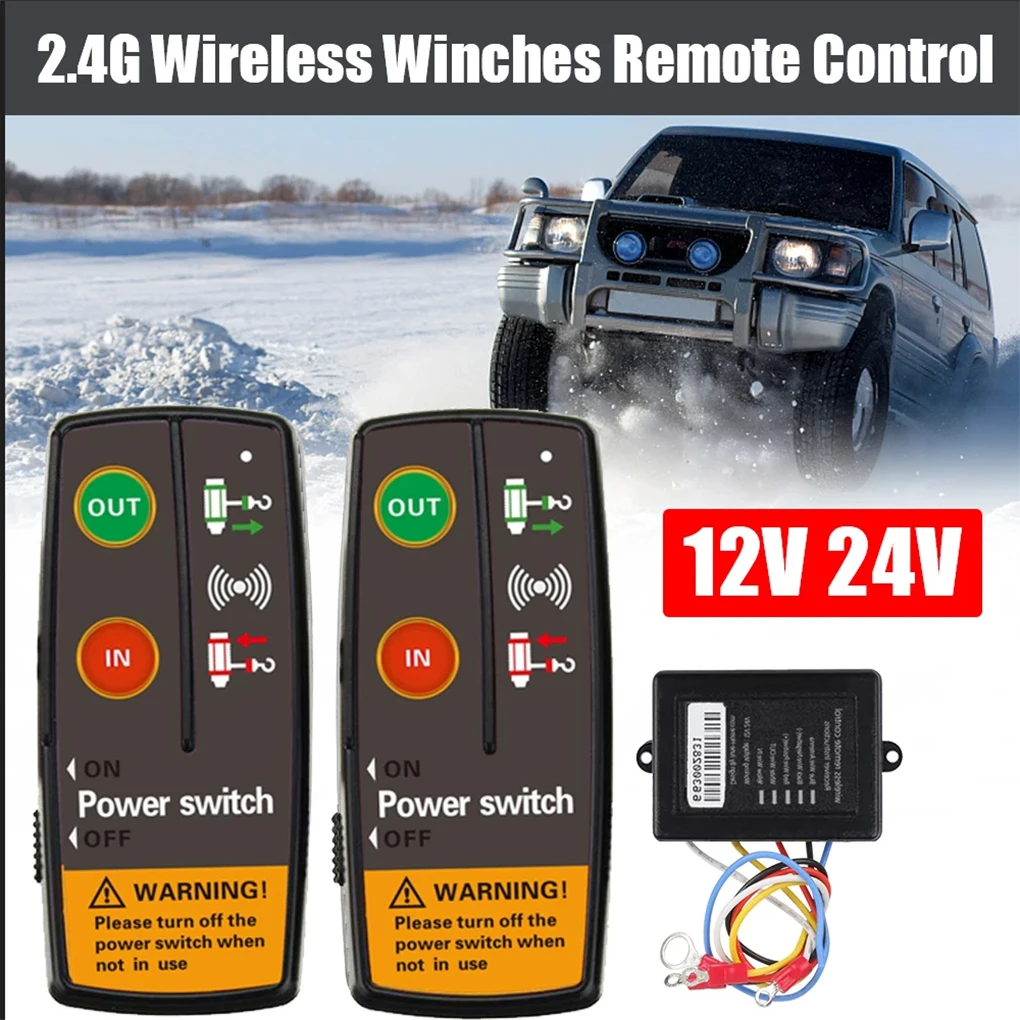 Universele Elektrische Lier Schakelaar Controller Draadloze Afstandsbediening Voor Off-Road Atv Trailer Boot 12V 24Vwinch Afstandsbediening Duurzaam