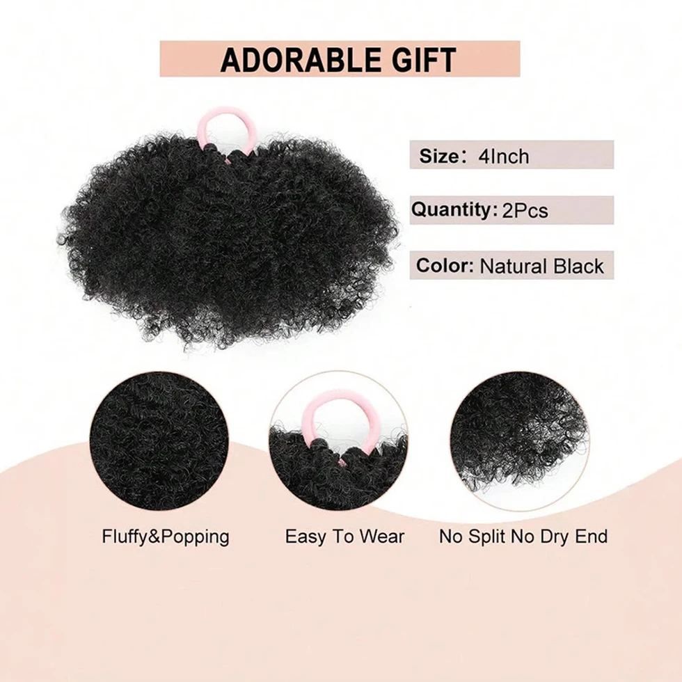 EASTSECRET Synthetic Africa Hot Selling Children's Explosive Ball Ponytail Cute Hair Accessories Wig Headwear Ponytail Package