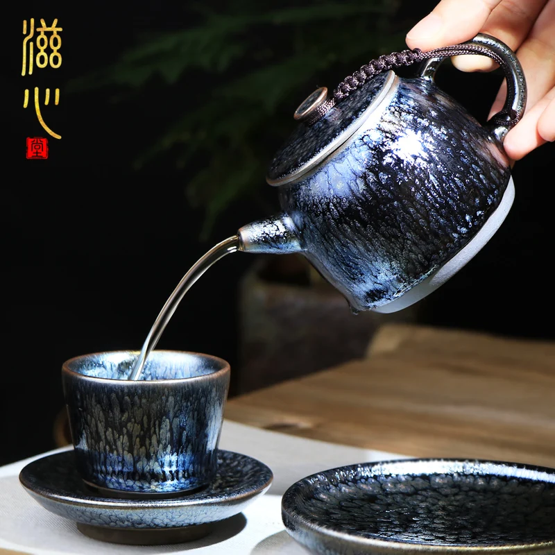 Zixintang Household Hundred Flowers Jianzhan Pure Handmade Original Mineral Kung Fu Set Ceramic Tea Single Pot