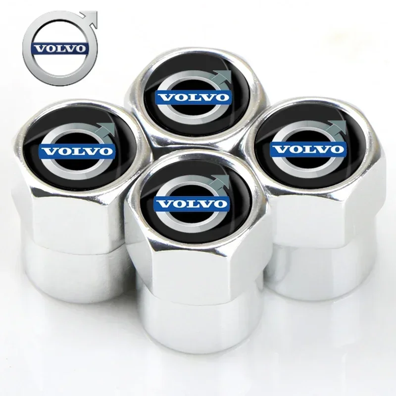 

For Volvo 4Pcs/Set Car Wheel Tire Valve Caps Metal Stem Cover For Volvo Volvo XC90 S60 V40 XC60 S80 S40 V70 V50 S90 T6 V60 V90 X