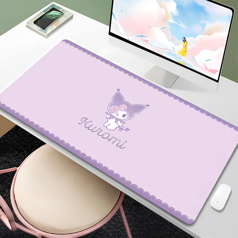 Kulomi-alfombrilla de ratón antideslizante con bloqueo de bordes de goma, alfombrillas de juego para notebook, ordenador, Sanrio, decoración del hogar para niña