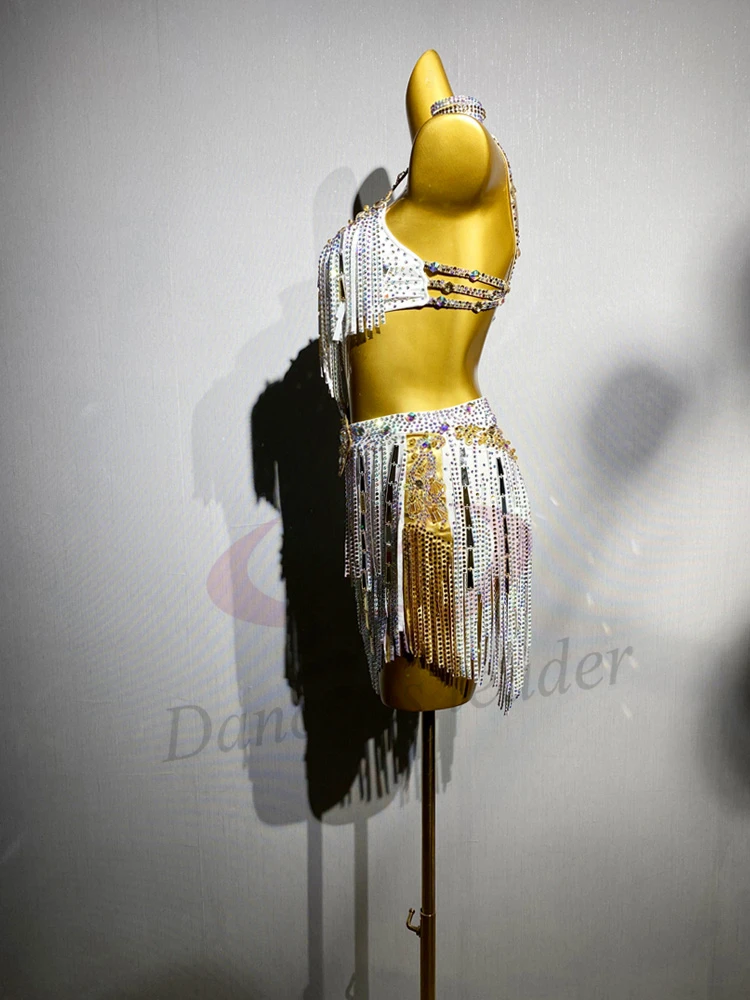 Robe de danseuse latine pour enfants et adultes, robe en diamant personnalisée haut de gamme, Tango Samba AB, robe de spectacle en pierre
