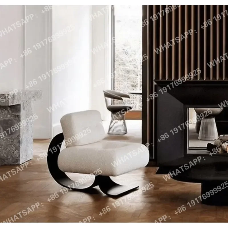 Italian Light Single Sofa Chair Creative Metal Fishtail Lazy Lounge Chair Villa Living Room Leisure Chair