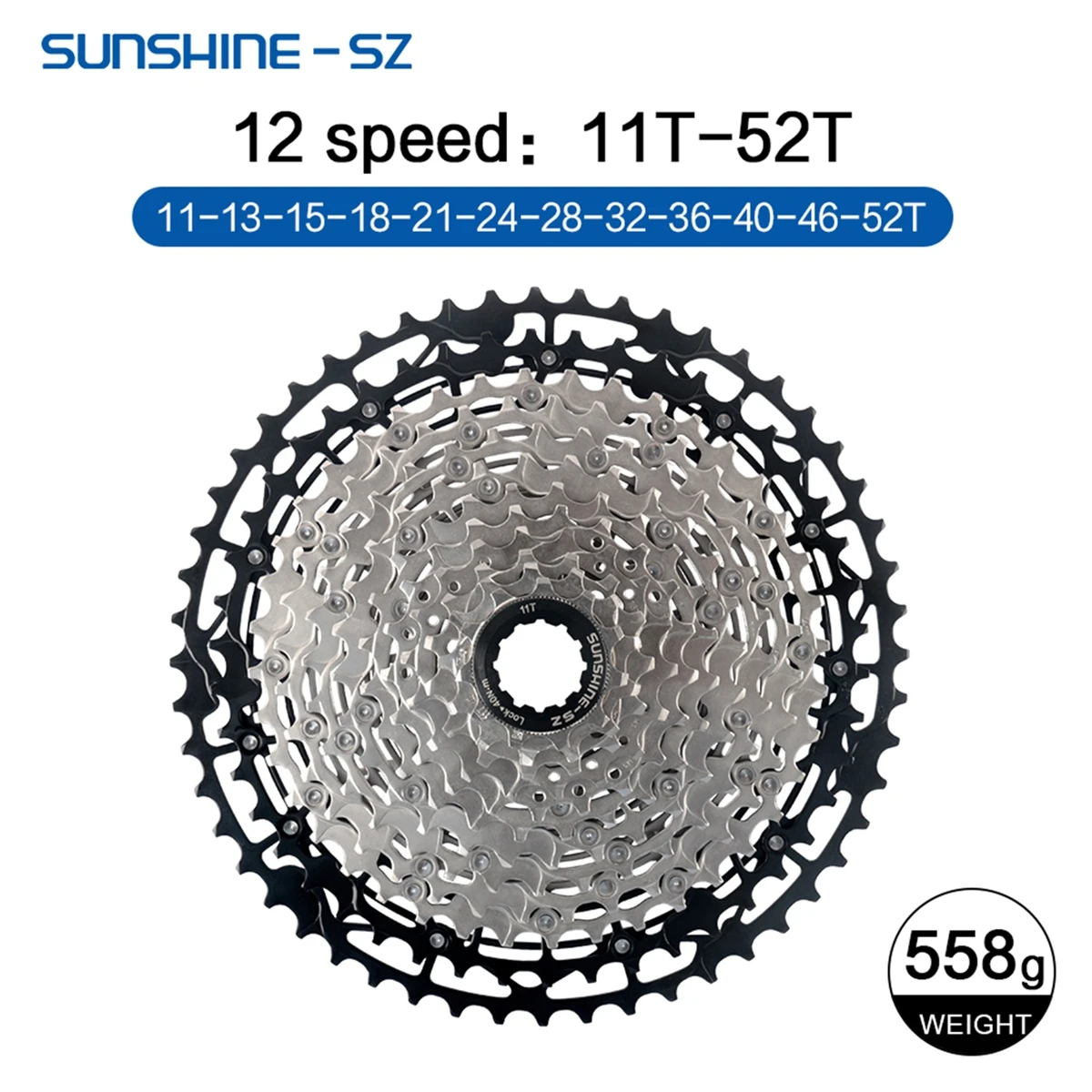 Sunshine Mountainbike 12S Kassette MTB 40T 42T 45T 46T 48T 50T 52T 12V K7 Off Road Fahrrad Kettenrad 12 Geschwindigkeit für Shimano M6100 – Detail 26
