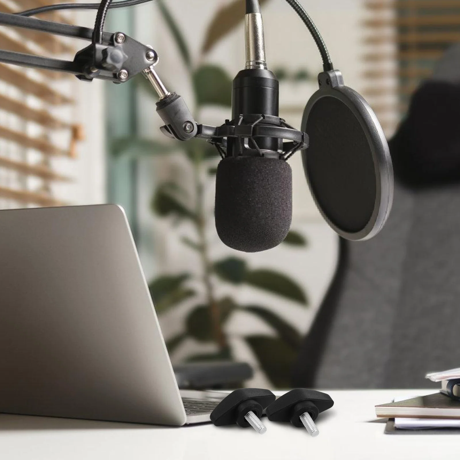 

10 pcs Microphone Stand Screw Plate T-Handle Thumb Knob For Studio Broadcast Concert Sturdy Clamping Fasteners Hardware Portable