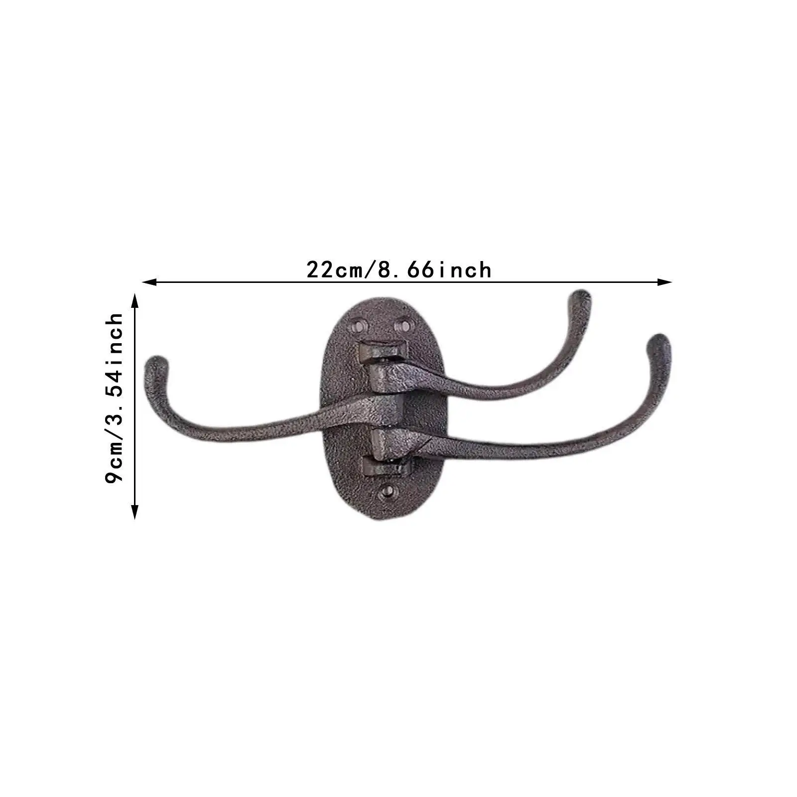 Gancho de hierro fundido para colgar abrigos con gancho de pared giratorio para guardarropa con 3 brazos oscilantes