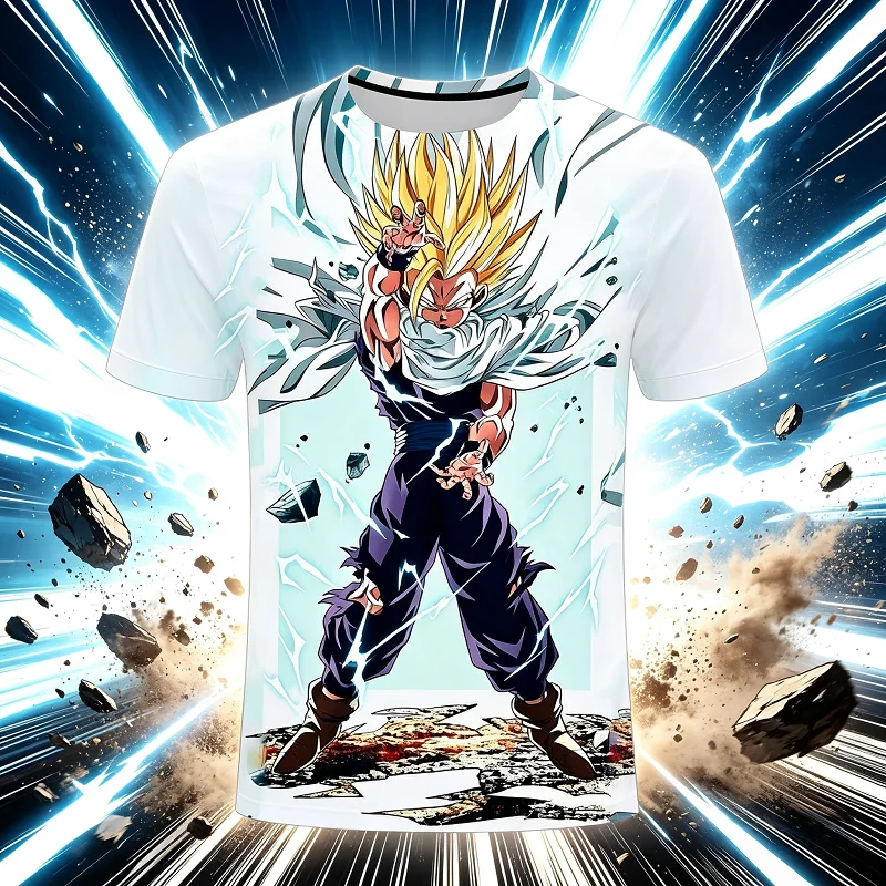 Dragon Ball 2026 Summer New Product Wukong Free Extreme Intent 3D Printed Jersey T-shirt,Casual Loose Men's and Women's Same Top