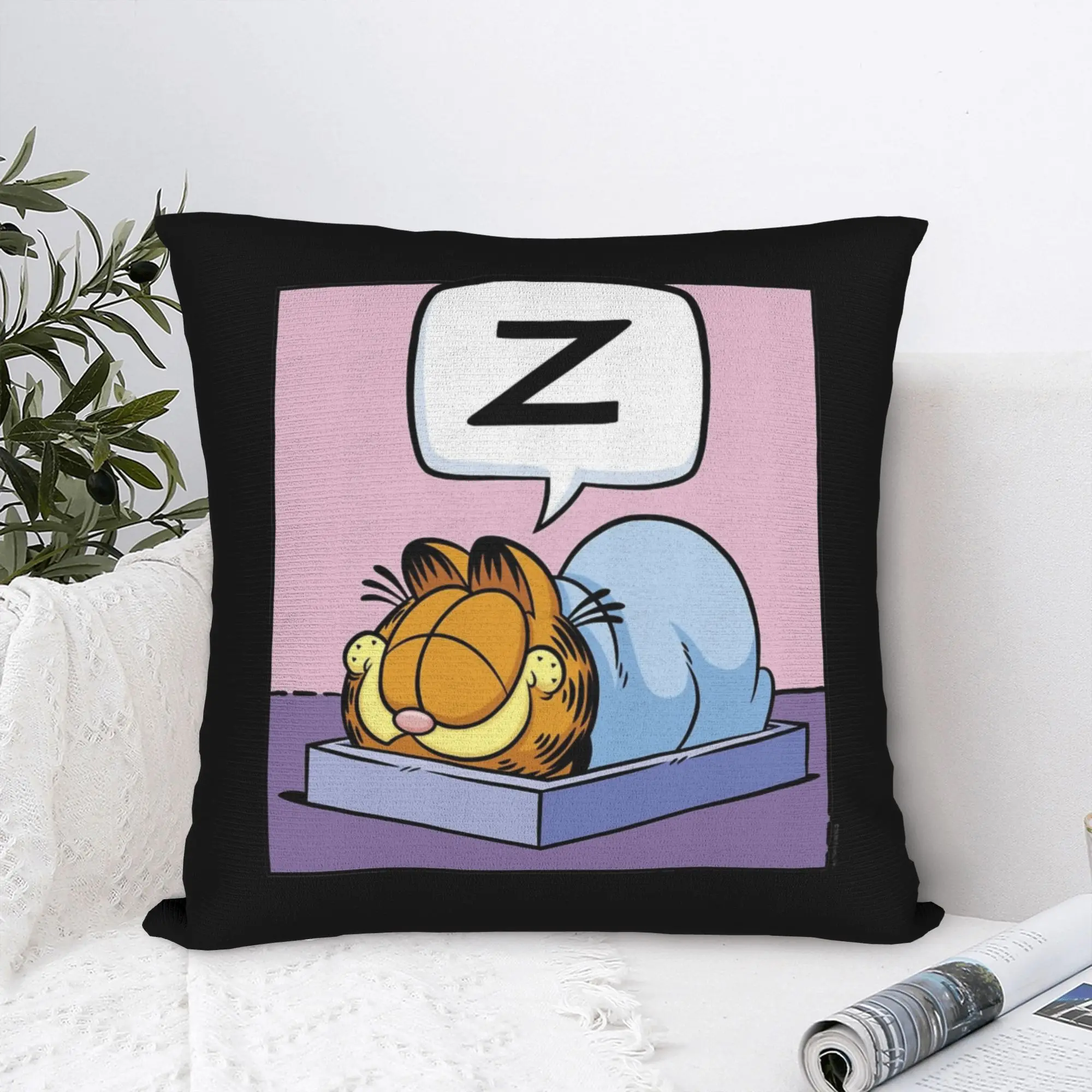 

Garfielded Nap Time Z Thought Bubble Square Pillowcases Polyester Bed Car Cushion Case Cool Decorative Throw Pillow Case 45*45