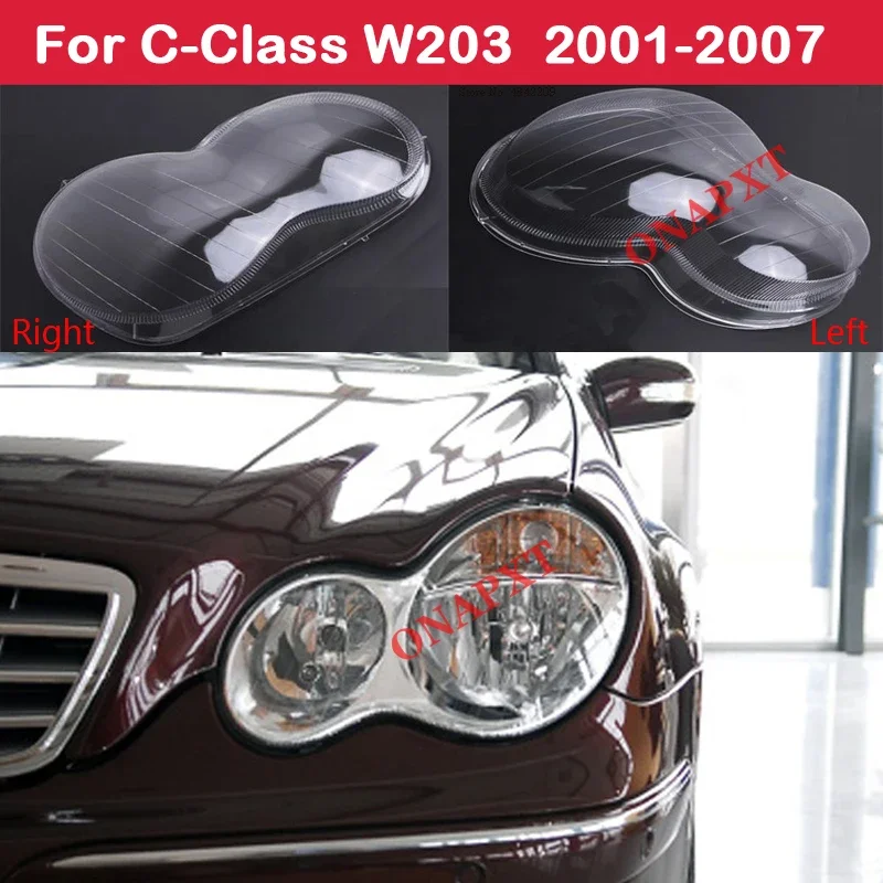 

Car Front headlights transparent shell lampshade headlights glass lamp cover for Mercedes-Benz C-Class W203 2001-2007