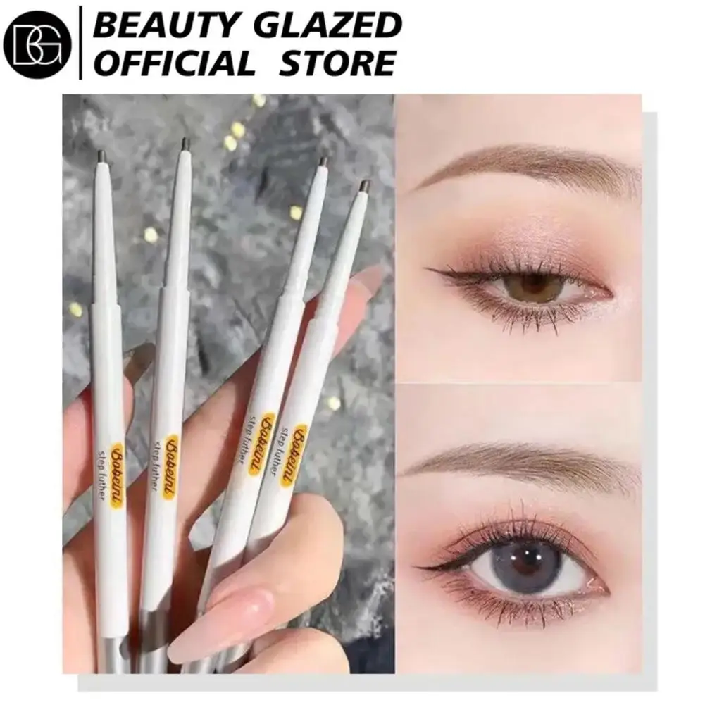 Lápiz de cejas fino de doble cabezal, resistente al agua, sin manchas, duradero, resistente al color, lápiz de cejas líquido, 6 colores, lápiz de cejas Natural
