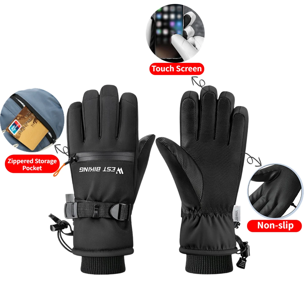 

Winter ski gloves for men and women waterproof windproof warmth thickened anti-slip touch screen riding driving gloves