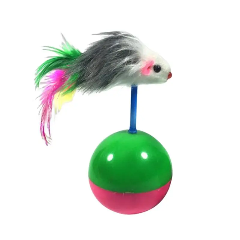 

Cat Balls | Kitten Mice Toys Interactive Ball | Portable Cat Mouse Toy Colorful Feather Interactive Toy with Sound for Kitten