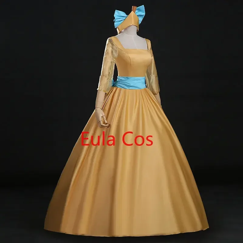 Princess Anastasia Cosplay Yellow Costume with Hair Accessory Halloween Costumes for Women