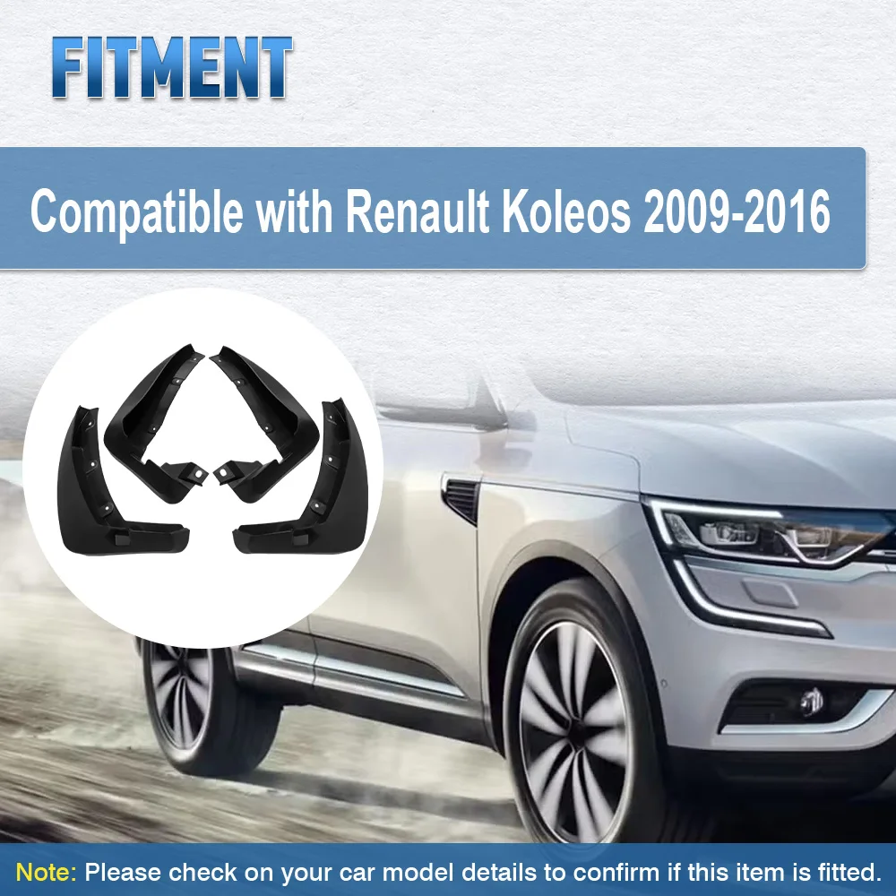 

4pcs For Renault Koleos 2009 2010 2011 2012 2013 2014 2015 2016 Car Mud Flaps Fender Splash Guards KIT Mudguards Accessories