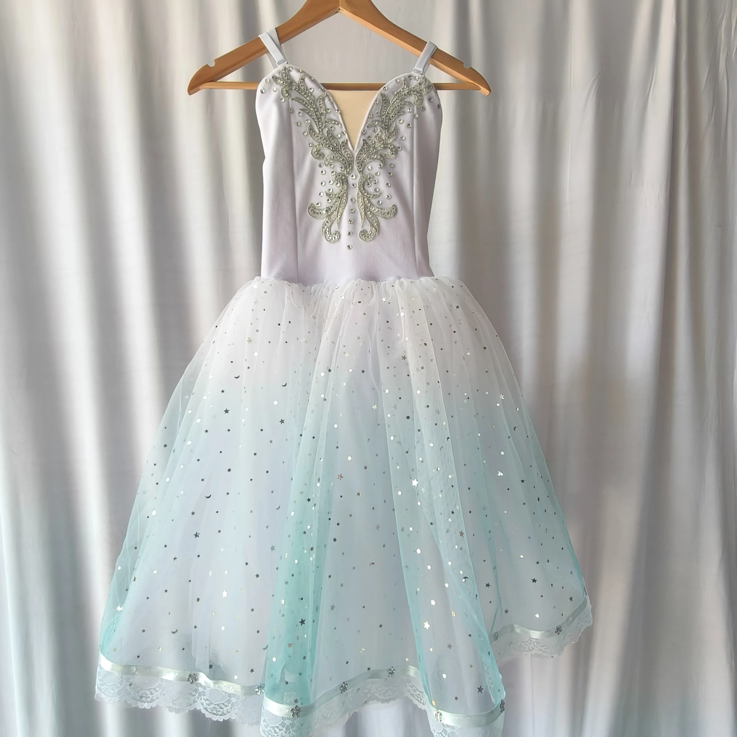 Romantic Tutu Long Ballet Dress For Girls Kids Professional Swan Lake Ballerina Dress Kids Modern Dance Party Ballet Dress