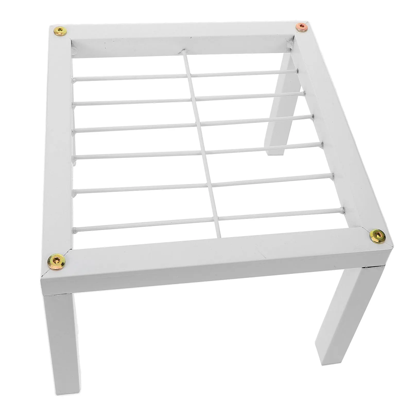 

Iron Flower Stand 1 Layer Balcony Room Plant Display White 25x25x15cm Metal Holder Sturdy Style Indoor Garden Decor