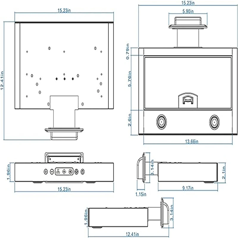 Deren Caravan afzuigkap Ductless afstandsopening met aanraakbaar scherm en dubbel LED-licht 3-snelheden instelbaar voor RV Yacht Kit