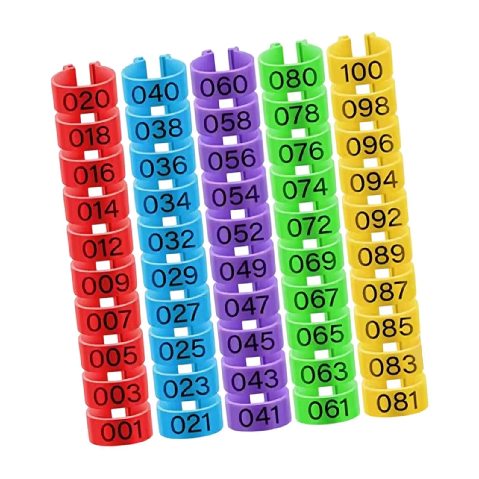 Chicken Marker Tag Rings ABS Clip Leg Bands Numbered Poultry Foot Labels for Ducks Geese Backyard Flocks