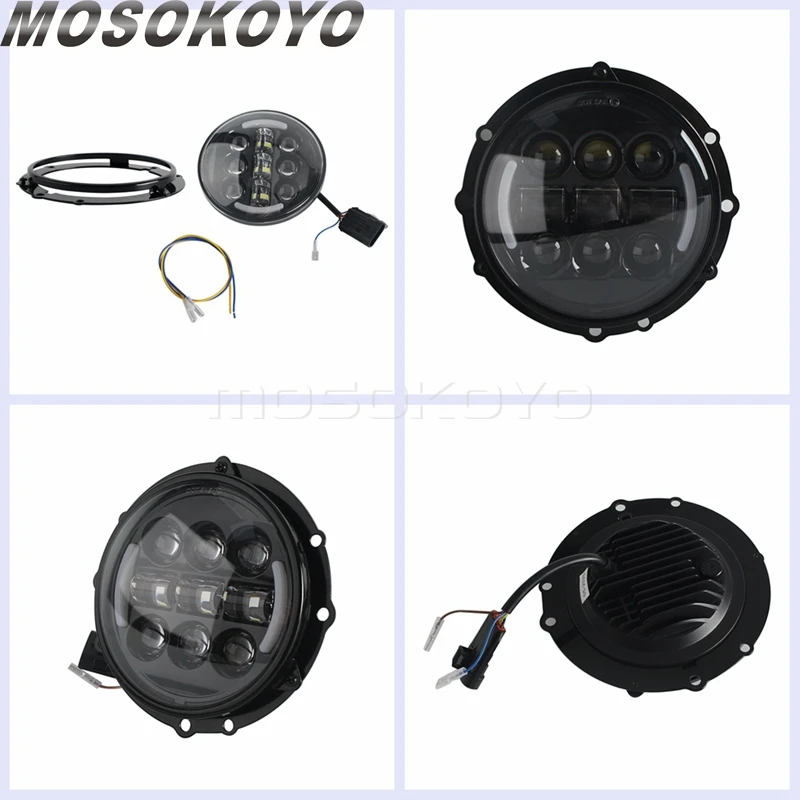 Motorcycle LED Headlight DRL Angel Eyes 5-3/4