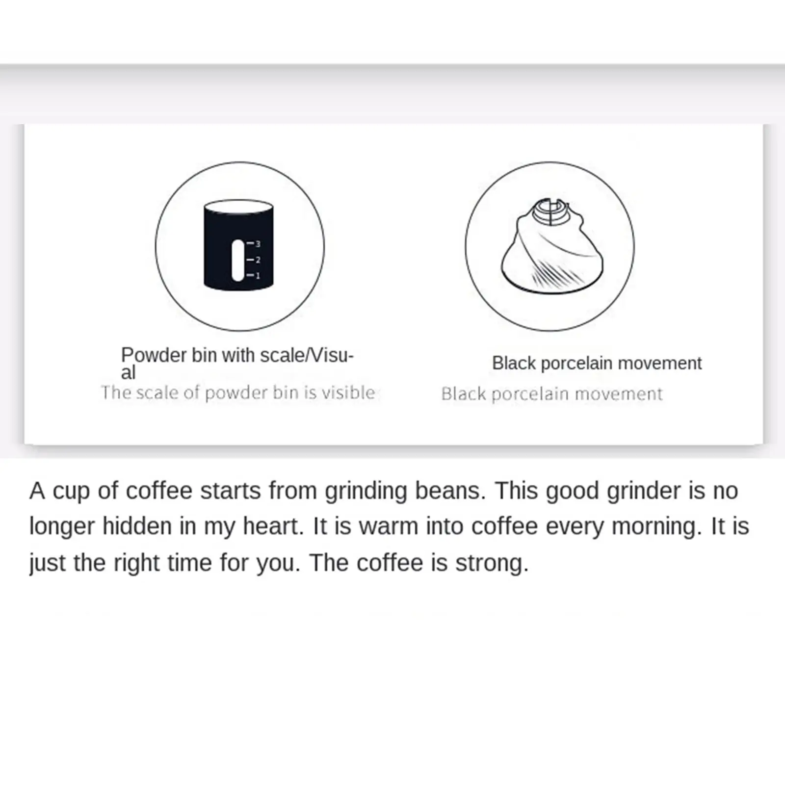 Portable Manual Coffee Grinder Conical Burr Mill with Detachable Handle Coffee Beans Grinding for Travel Outdoor and Kitchen