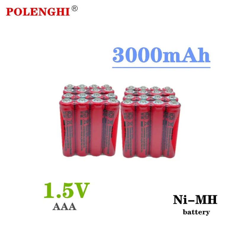 POLENGHI 2-40PCS 1.5V 3000mAh nickel hydrogen AAA pre charged battery for CMARA computer microphone toy LED flashlight+charger