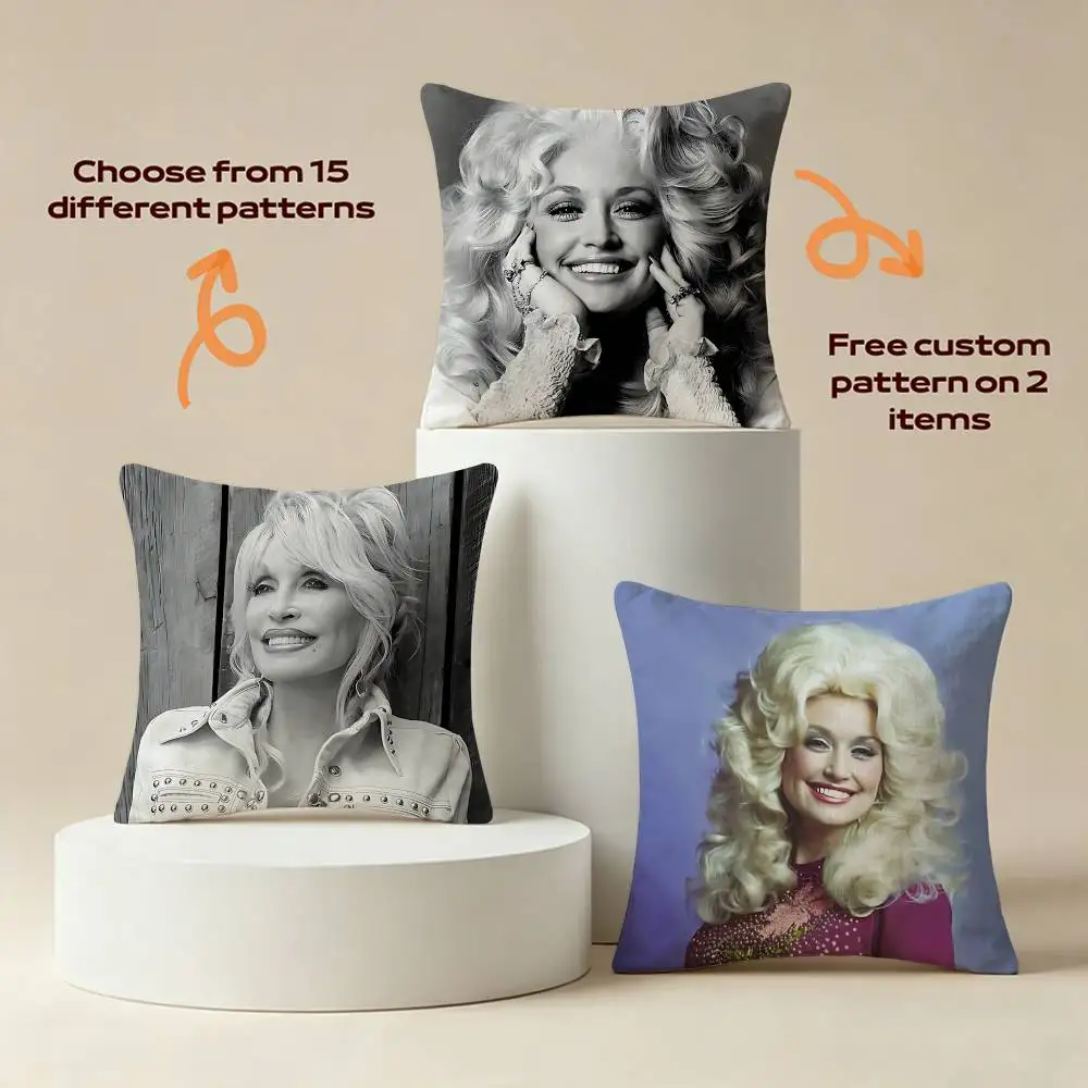 Iron Butterfly D-Dolly Parton HD-Printed Square Sofa Pillow Cover Solid Color Living Room Home Decor Cushion Case