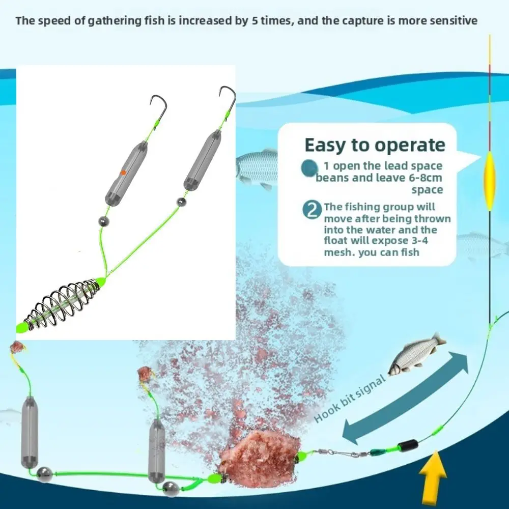 هوك مزدوج الصيد الشعر الحفارات هوك مع قفص الطعم تعليق الكارب الصيد هوك جاهز Pesca الكارب الحفارات الصيد إغراء
