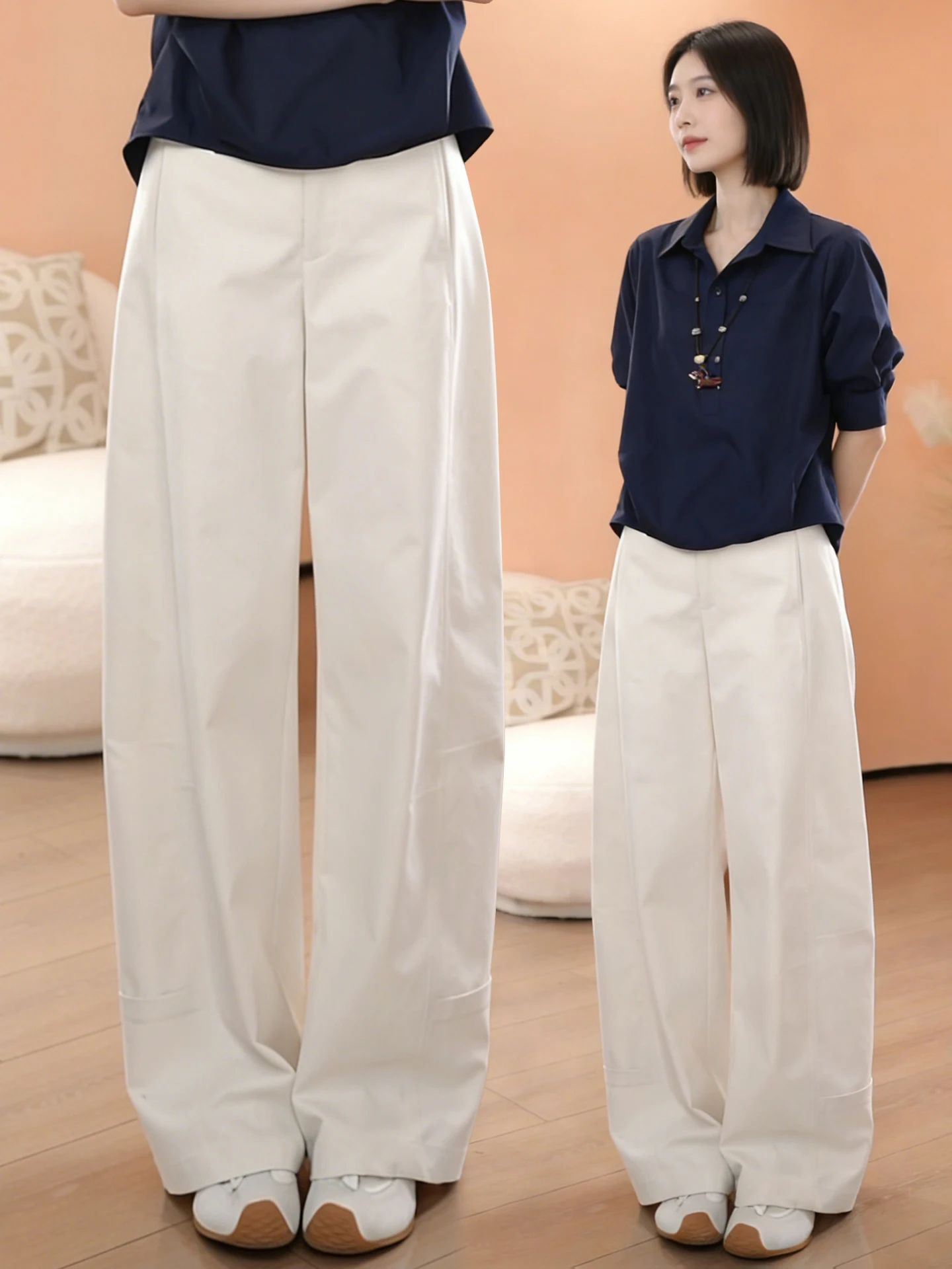 

Женские повседневные брюки с высокой талией, свободного кроя, широкие, прямые, на весну-осень, удобные, дышащие, модные