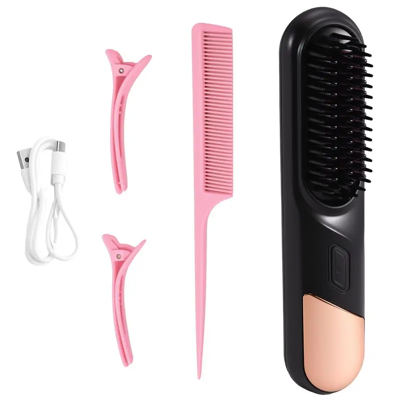 

A67Z Cordless Straightener For Hair Straightener Brush Fast Heated Electric Hair Brushes Multifunctional Wireless Hot Comb