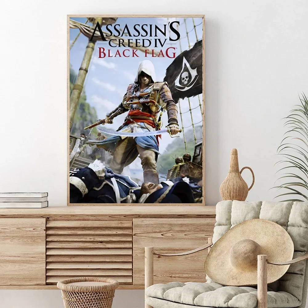 A-Assassins-Creed Game Poster Posters Kraft Paper Vintage Poster Wall Art Painting Study Aesthetic Art Small Size Wall Stickers