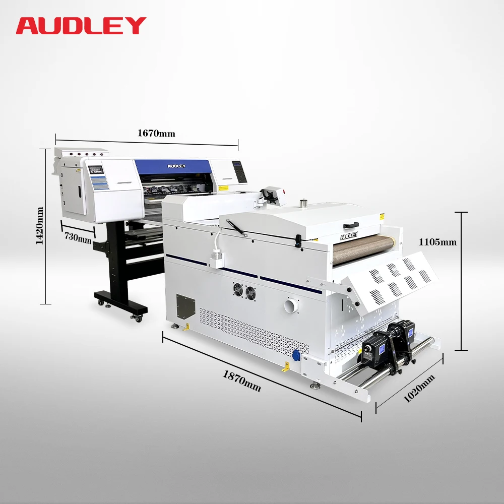 

Audley Factory High-Speed DTF Printer A1 60cm Large Size Roll Roll 2pcs I3200 Print Head A3 A2 Digital Shaking Powder Machine