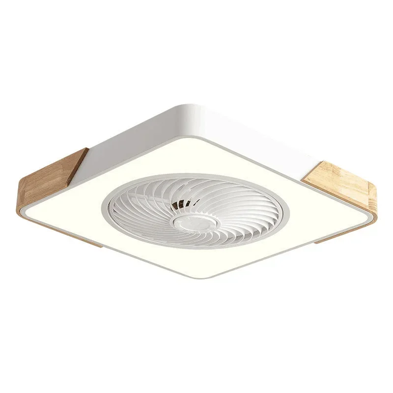 Ventilador de techo redondo para dormitorio cuádruple, piso bajo, diseño de estilo japonés de madera Simple, lámpara de ventiladores Led, 110V,