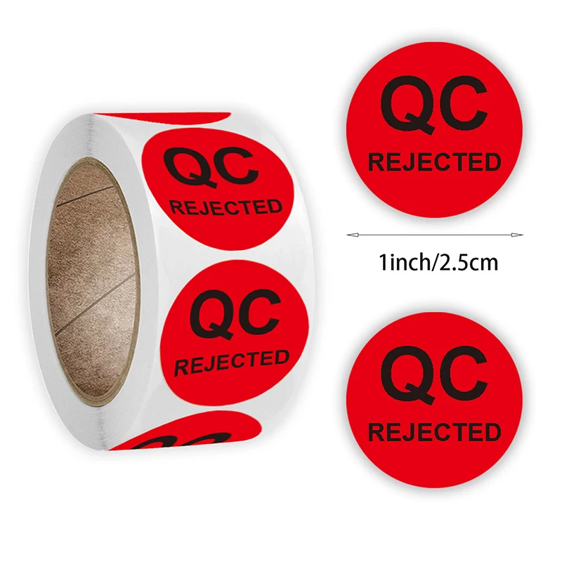 500Pcs/Roll QC Quality Inspection Sticker 2.5cm/1inch Color Round Product Check Sticker Label For Business QC PASS/QC HOLD