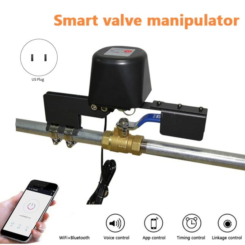 Imagem -02 - Tuya-zigbee Controlador de Válvula Inteligente Água Gás Desligamento Automático Ligado Desligado Funciona para Alexa Yandex Google Home Wifi