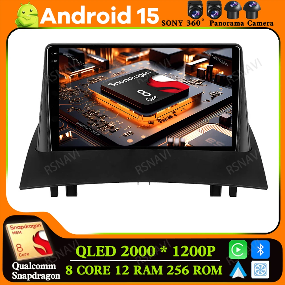 

Android 15 For Renault Megane 2 2002-2009 DSP 5G WIFI Navigation Viedo Player AUTO QLED Head Unit Stereo Multimedia DVD 4G LTE