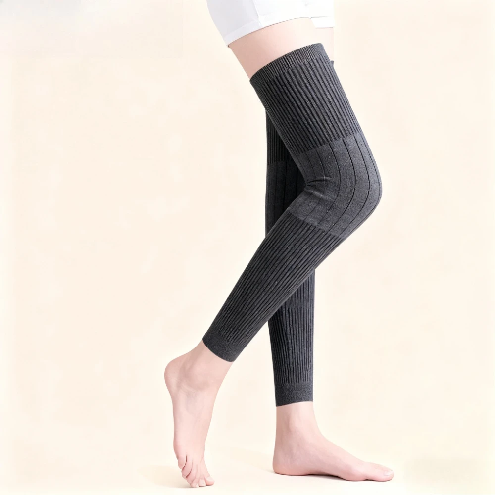 مجموعة واحدة (الساق اليسرى + الساق اليمنى) وسادات الركبة الدافئة، وسادات الركبة الدافئة الموسعة للخريف والشتاء، تدفئة الساق السميكة غير القابلة للانزلاق