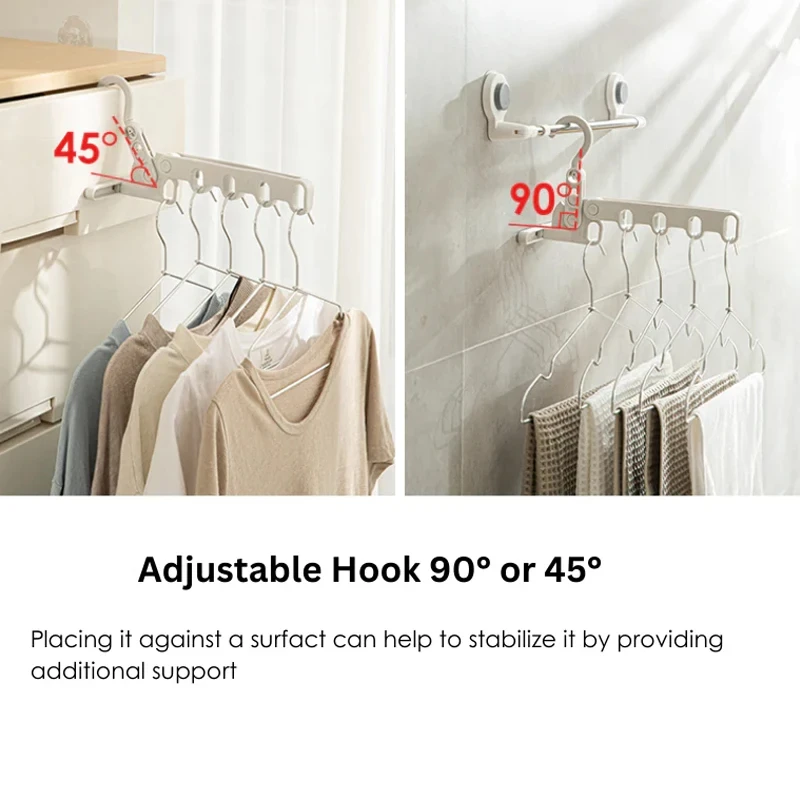 Portable Foldable Travel Hanger Folding Clothes Drying Rack Travel Hangers Hanging Rack with 5 Holes for Hotel Camping Travel