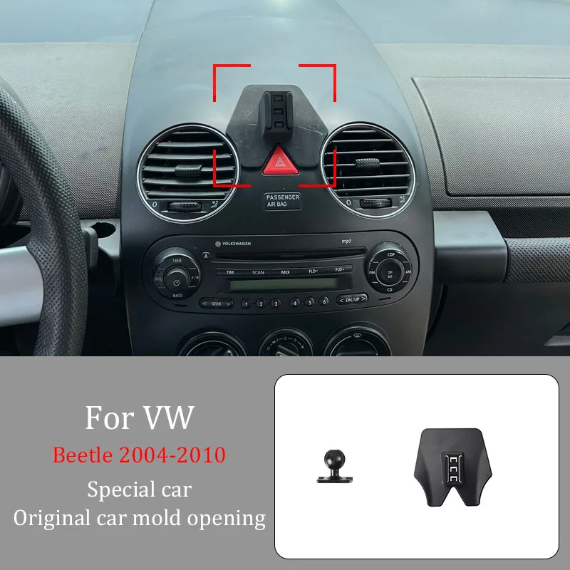 Car Phone Holder For VW Beetle 2004-2010  Wireless Charger Automatic Clamping 360° Rotating Navigation Bracket