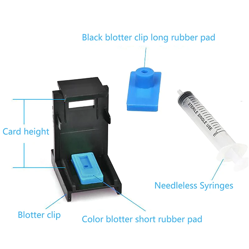 Universal Ink Cartridge Clamp Absorption Clip Pumping Ink Refill Tool With 10ML Syringe Needles Kits For MP288