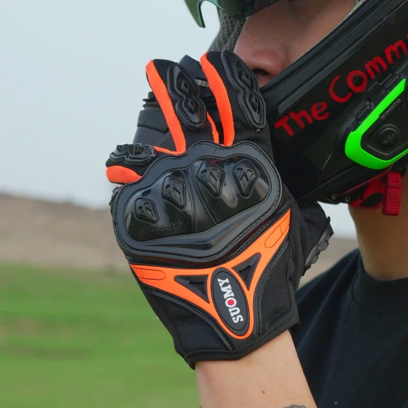 

SUOMY Men Outdoor Summer Breathable Anti-slip Anti-fall Motorcycle Gloves Moto Guantes Full Finger Riding Motorbike Gloves M-XL