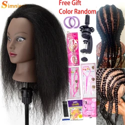 Afro Mannequin Heads für Flechten Maniquí Haar Puppen Echte Menschliche Ausbildung Friseur Modell Natürliche frauen Friseur Kit Perücken