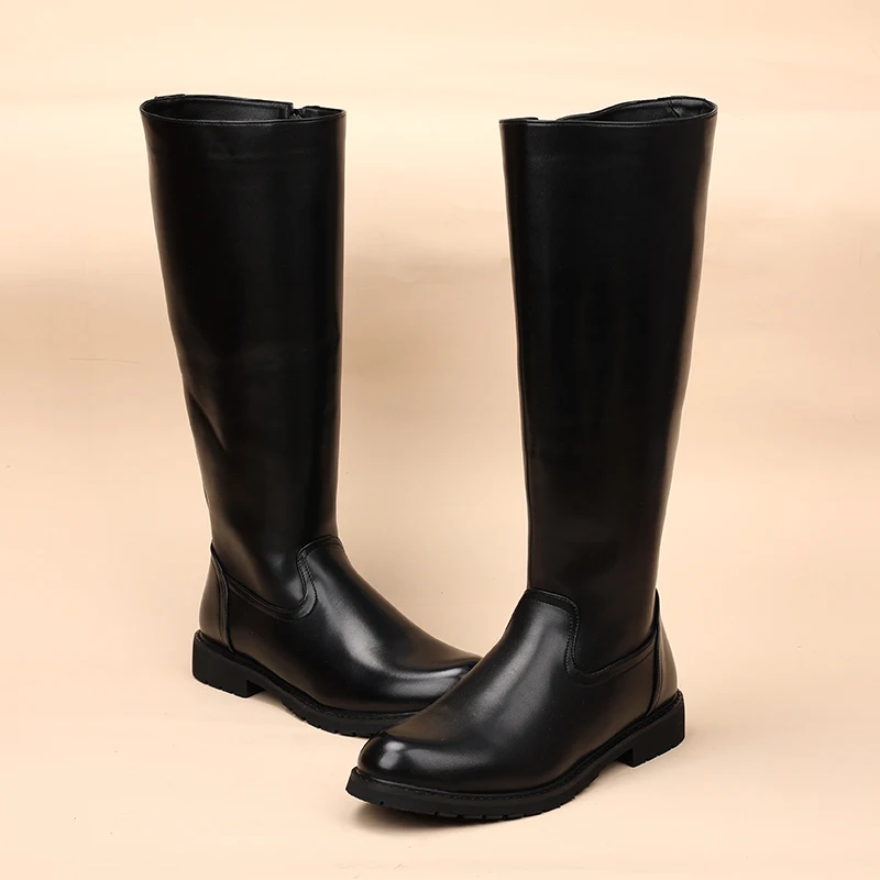mens fashion cosplay stage show high motorcycle boots original leather shoes cowboy autumn winter boot cool long knight botas