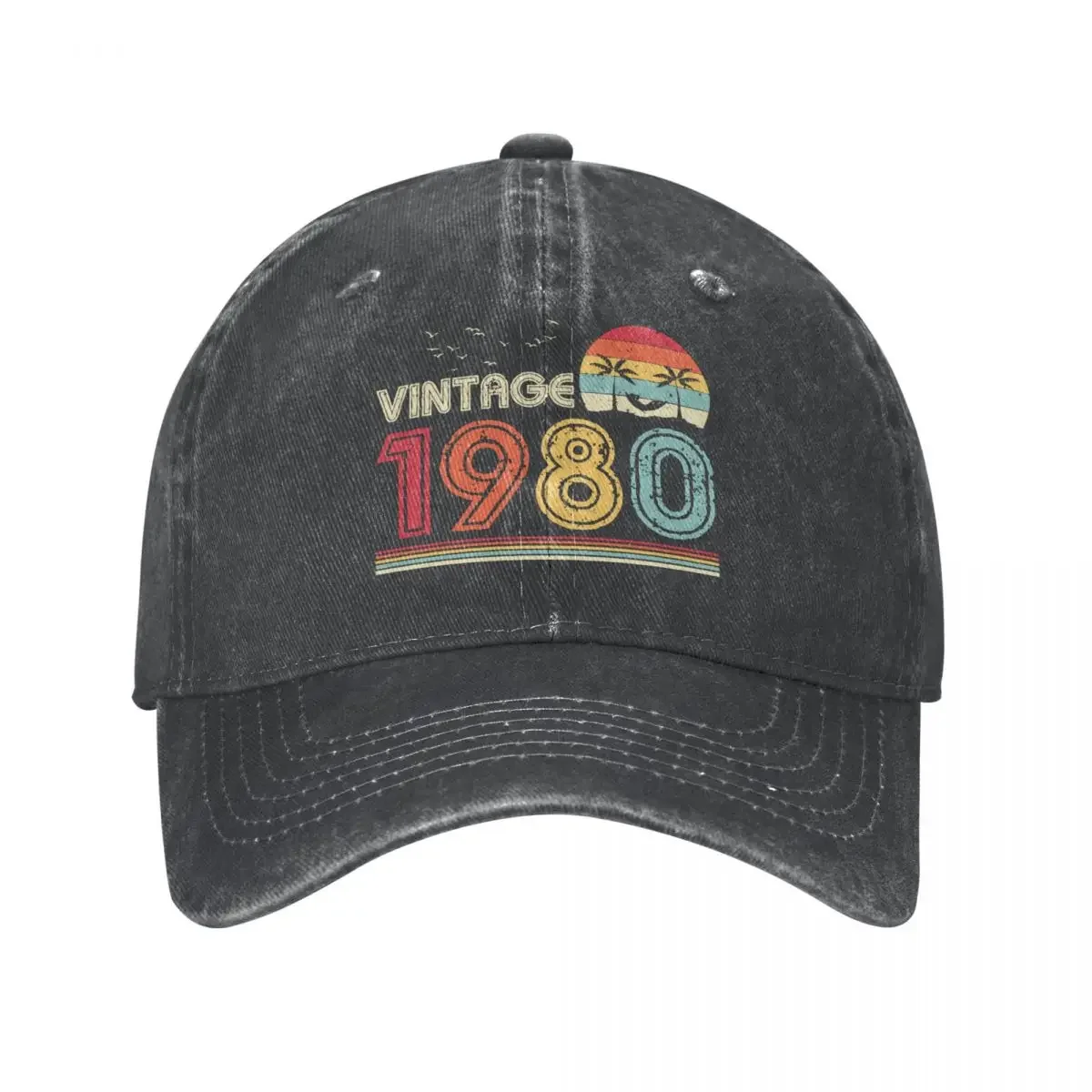 

1980 Limited Edition Male Baseball Caps 41th Birthday Funny Denim Cap Retro All Seasons Travel Sports Hats for Men Women